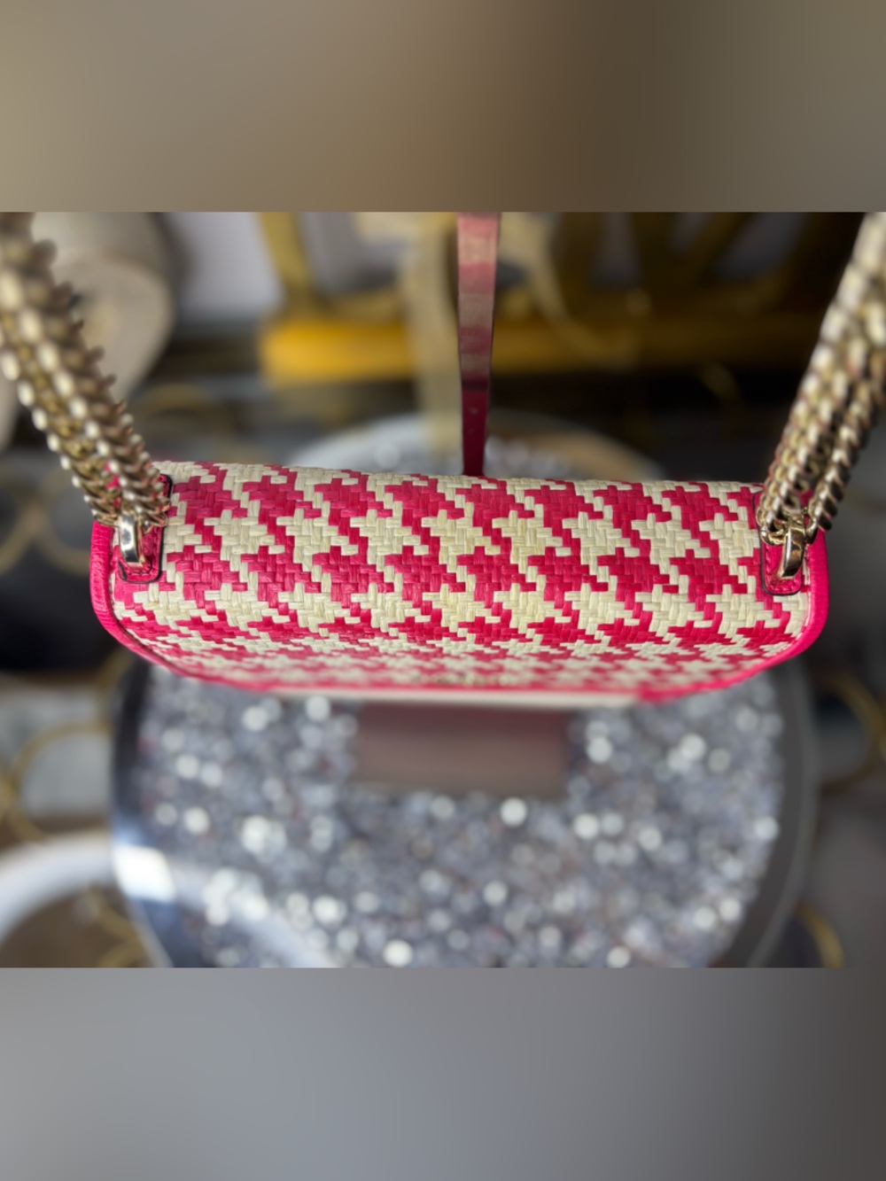 $328 KATE SPADE Red and Cream Woven Crossbody Bag - Picture 3 of 12